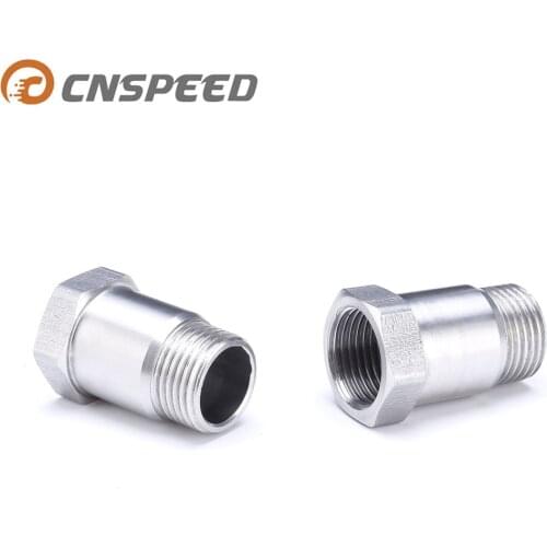 CNSPEED Sliver O2 Oxygen Sensor Test Pipe Extension Extender Adapter Spacer M18 X 1.5 Bung Thread 304 Stainless Steel TO101306