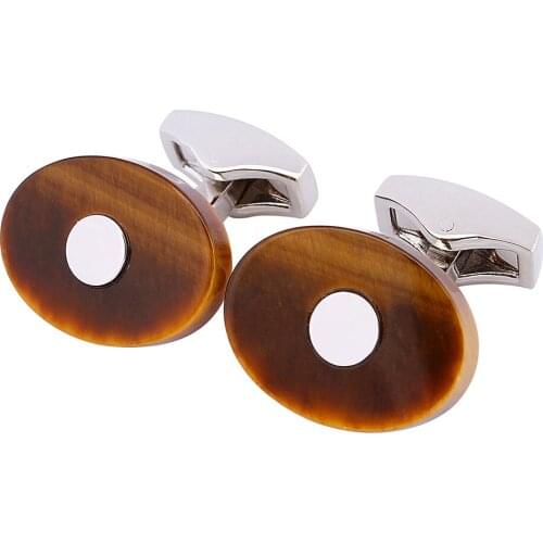 HAWSON Fashion Natural Stone Cufflinks for Men Mother of Pearl/Tiger 's Eye Stone Cuff Button Mens French Shirts Jewelry