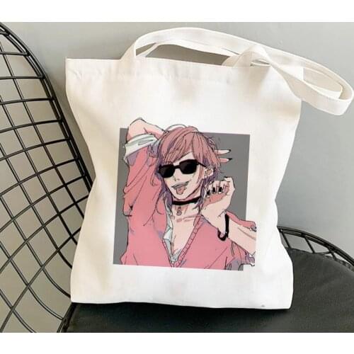 Yarichin Bitch Club Shopping Bag Printing Anime Female Cotton Cloth White Handbag Tote Harajuku Shoulder Bags Women Canvas Bag
