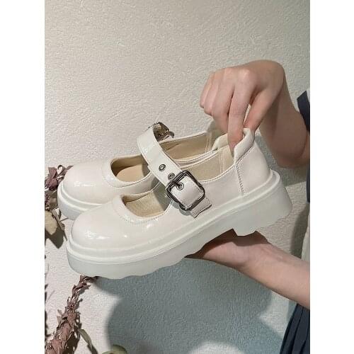 Jk Lolita Platform Small Leather Shoes Spring And Summer New Fashion All-Match Round Head Shallow Mouth Ladies Single Shoes