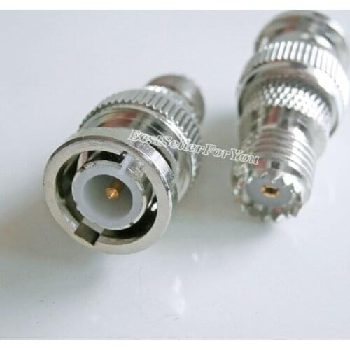 1Pcs New BNC male plug to miniUHF jack female center RF Coax adapter connector