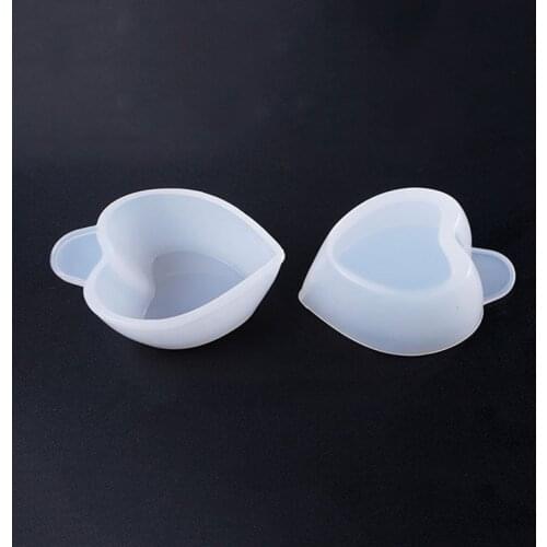 1pc Heart Shape Silicone Mold Cup Dispenser DIY Epoxy Resin Jewelry Making Tool Accessory Color Modulation