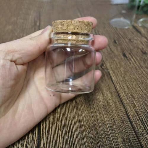 10Pcs/Lot 50ml 47x50mm DIY Glass Wishing Bottle with Cork Stopper Storage Vial Crafts Bottle Container For Wedding Gift Jars