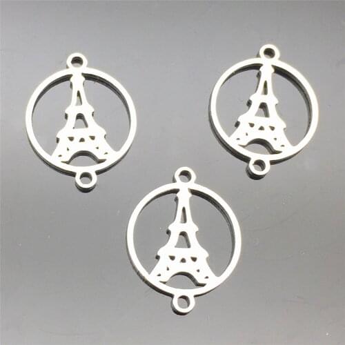 Eiffel Tower Charm Connectors 10pcs Stainless Steel Connectors Necklace Bracelet Findings Diy Earrings Jewelry Making Tools
