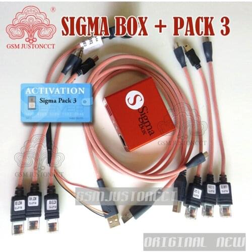 100% Original newest version sigma box with 9 cables with Pack 3 activation for MTK-based Motorola Alcatel Huawei ZTE Lenovo