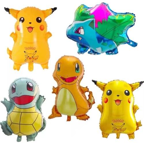 2set Theme Birthday Party Supplies Wedding Decorations Kid Toys for Boys Pikachu Pokemon Go Gold Aluminum Balloons Baby Children