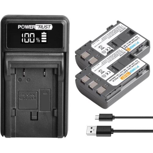 2Pack 1400mAh NB-2L NB-2LH NB2LH Battery + LED USB Charger for Canon PowerShot G7 G9 S30 S40 S45 S50 S60 S70 S80 DC410