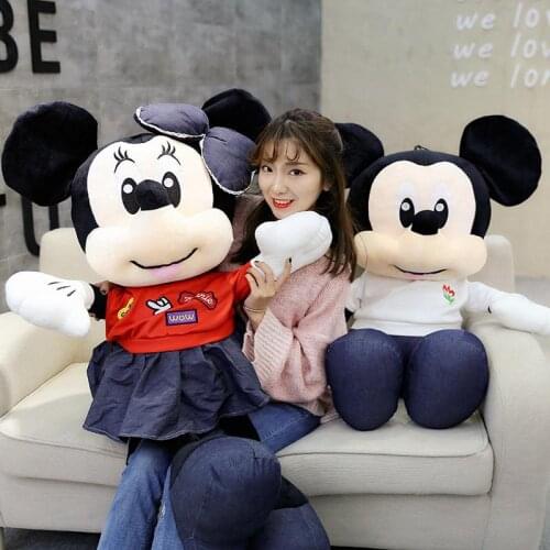 60-100cm Disney Couple Mickey Mouse Minnie Doll Plush Toys Childrens Birthday Gifts The One That Can Surprise You Plush Doll
