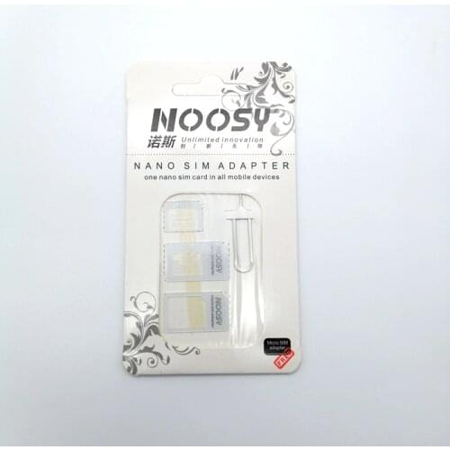 100pcs SIM Card Adapter 4 in 1 Noosy Nano Micro SIM Adapter Standard SIM Card Adapters Eject Pin Key For iPhone Samsung