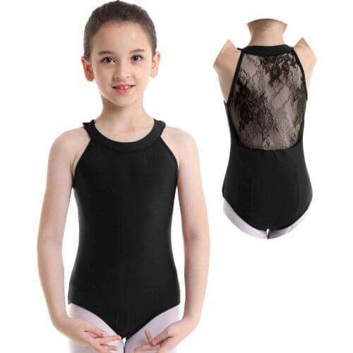 Ballet Dress Gymnastics Leotards for Girls Kids Sleeveless Ballet Dancewear Leotards Bodysuit Kid Lace Back Dance Leotards Dress