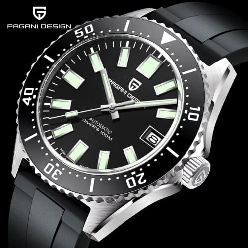 PAGANI DESIGN Luxury Sapphire Glass Mechanical Watch Stainless Steel Automatic 100M Waterproof Watch Mens Relogio Masculino