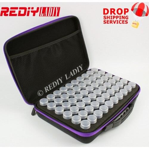 60 Bottles Diamond Painting Tool Mosaic Beads Container Storage Box Carry Case Holder Hand Bag Zipper Design Shockproof Durable