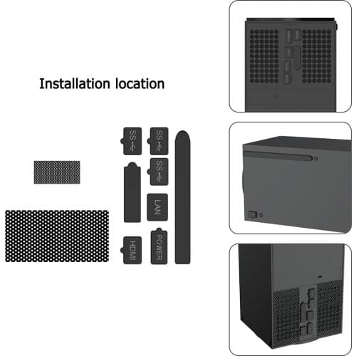 Electronic Machine Game Parts Console Dustproof Suit Kits Cover Net Silicone Plugs Stopper for Xbox Series X