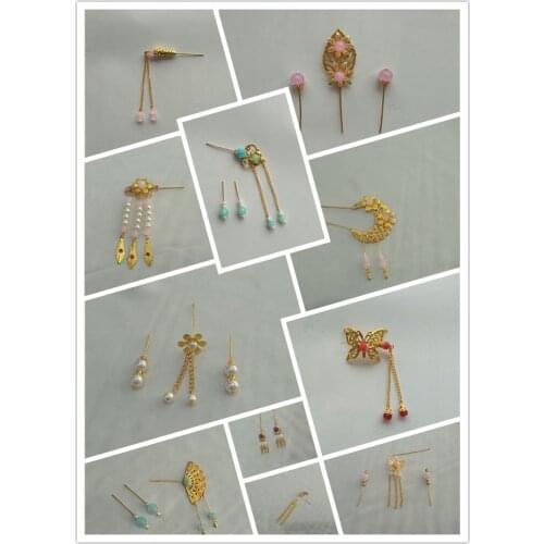 For 30cm chinese kurhn doll Traditional Earrings head decoration doll Necklace DIY Earrings Ornament Toy Jewelry