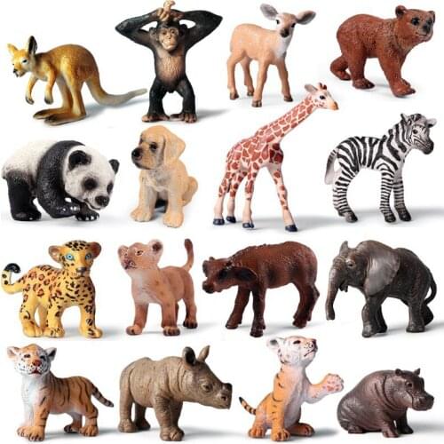 41 Kinds Cute Animal Model Action Figure Small Size Funny Animal Action Figures Collection PVC Children Cognitive Toys