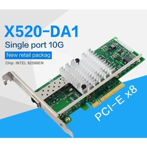 FANMI X520-DA1 10GBase PCI Express x8 82599 EN Chip Single Port Ethernet Network Adapter E10G41BTDA,SFP not included