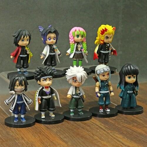 Demon Slayer Kimetsu no Yaiba Figure Tomioka Giyuu Hashibira Inosuke Kamado Tanjirou Nezuko Zenitsu Figurine anime figure Set