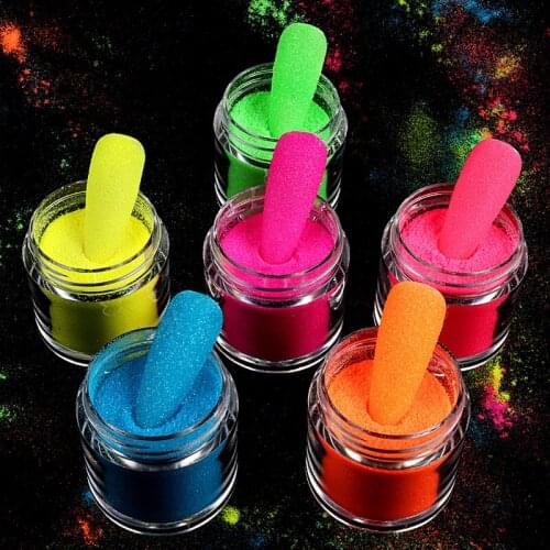 Neon Pigment Powder Fluorescent Nail Glitter Shiny Ombre Chrome Dust Gel Polish Manicure Nails Accessories Nail Art Sugar Powder