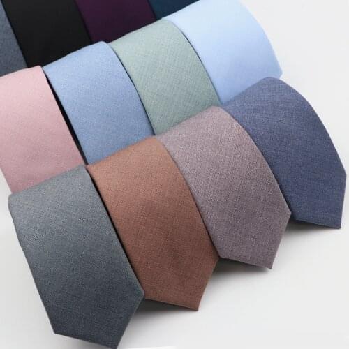 High Quantity Bamboo fiber Ties for Men Slim Tie Solid color Necktie Bamboo fiber Narrow Cravat 6cm width 15 colors