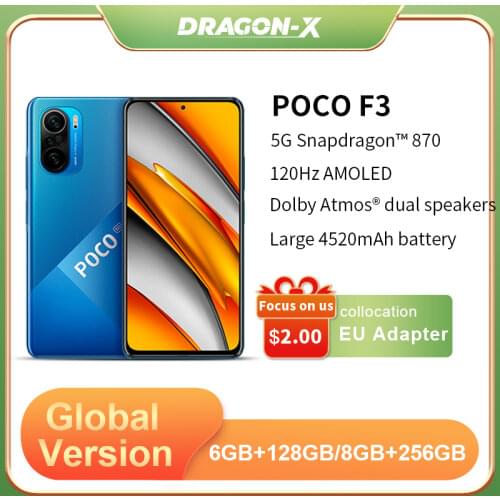 Global Version POCO F3 5G 6GB 128GB/8GB 256GB Smartphone Snapdragon 870 Octa Core 6.67"120Hz E4 AMOLED Display