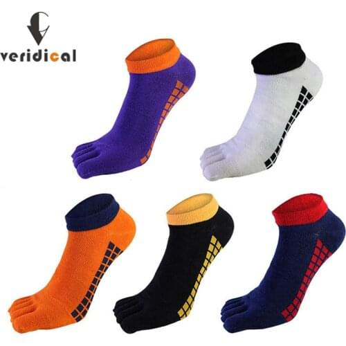 Spring Autumn Invisible Five Finger Socks Anti-Bacterial Breathable Colorful Vibrant Cube Sport Ankle No Show Socks EU 38-44