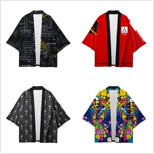 Creative Element Japanese Style Kimono Haori Men Women Cardigan Chinese Traditional Japanese Clothing Asian Shirt Clothes