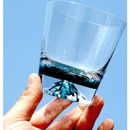Creative Net Red Water Cup Ins Japanese Style Mount Fuji Glass Beer Fruit Plum Wine Ink Blue Cup Snow Mountain Cup Home