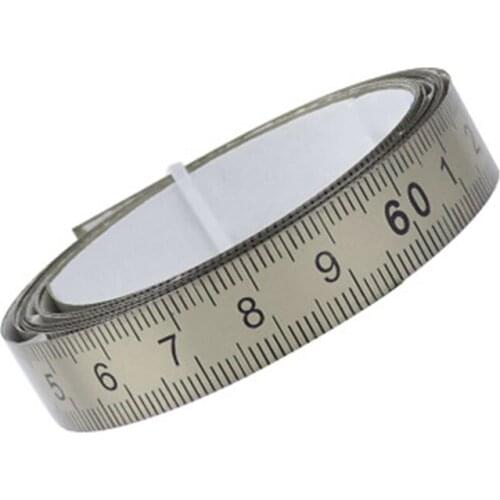 Stainless Steel Metric Scale Ruler 1/2/3 M For Woodworking W/ Selfadhesive Tape For Work Benches, Saw Tables, Machinery, Tables