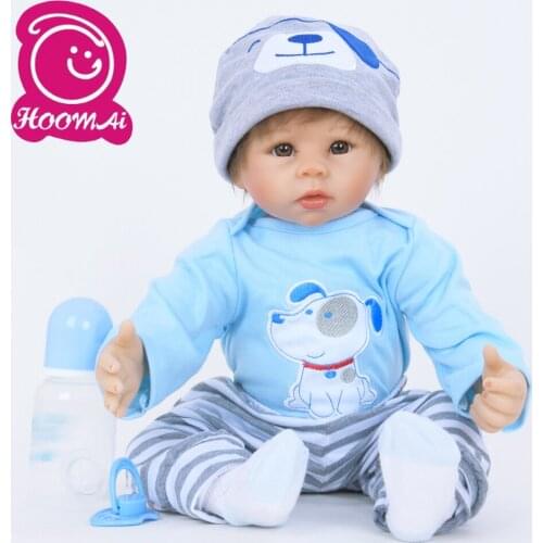 Fashion Soft Silicone Cotton Body Exclusive Bebe Reborn Doll Realistic Baby Toy 45CM Cute Doll For Kids Christmas Gifts 18 Inch