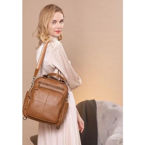 New Fashion Women PU Leather Backpacks Female Sac Travel Back Pack Ladies Bagpack Mochilas School Bags For Teenage Girls