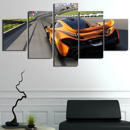 Modular Poster Wall Art Framework HD Printed Modern Painting Canvas 5 Panel Racing Car Living Room Home Decoration Pictures
