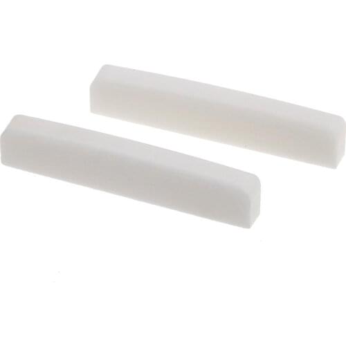 Musiclily Pro Universal Jumbo Bone Nut Blank for Acoustic and Electric Guitar, Ivory (Set of 2)