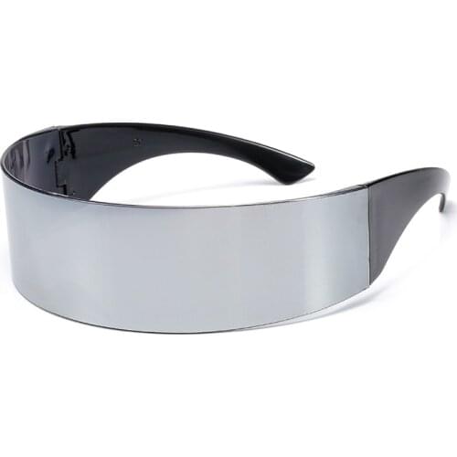 2019 New Ladies Mens Black Frame Wrap Sunglasses One Piece Shades Flat Top Novelty Costume Party Funny Strange Punk glasses NX