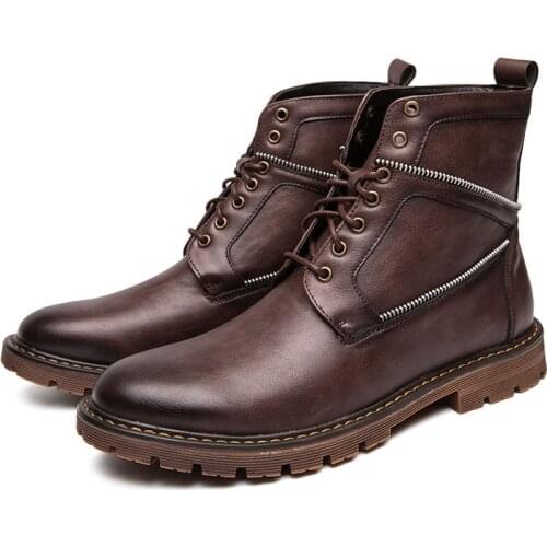 Trend Brand Designer Basic Mens Ankle Boots British Style Quality Casual Business Leather Boots Jeans Motorcycle Boots for Men