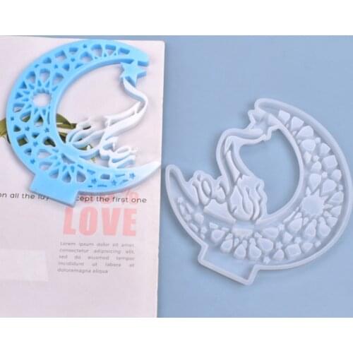 New Silicone Mold Resin Decoration DIY Moon Ribbon Display Board Set-up Oxygen Resin Mold