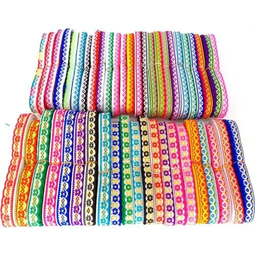 NEW High-Quality 10MM 7YARDS/LOT single face flower jacquard weave ribbon 36 colours Small ears lace