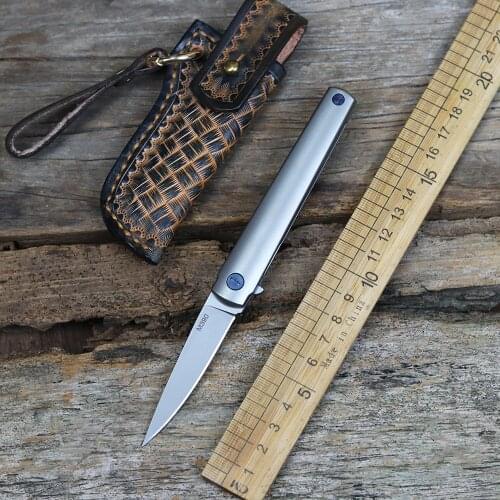 The latest style MS3 ball bearing system M390 blade titanium handle tactical survival hunting fruit knife EDC folding knife