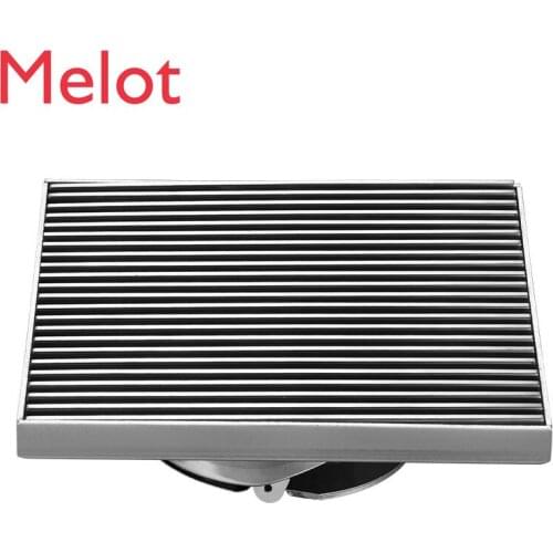 Solid 304 Stainless Steel 15x15 Floor Drain Dn110 Bathroom Square Deodorant Floor Drain Hotel Engineering Floor Drain