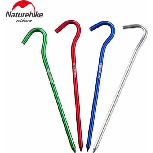Naturehike 18CM Superhard Aluminium Alloy Tent Nail Stake Hook Tents Peg Camping Accessories Beach Desert 8PC/Bag