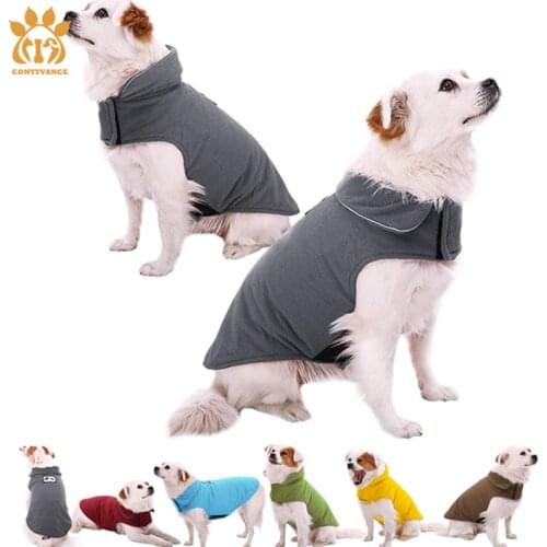 Keep warm Autumn&Winter Solid Color High Collar Dog Clothes Double-Sided Flannel Padded Stitching Dog Four-corner Cotton Clothes