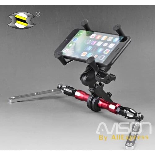 For XMAX X-MAX 250 300 NMAX N-MAX Smartphone Mobile Phone Bracket GPS Plate Mirror Bracket Adjustable