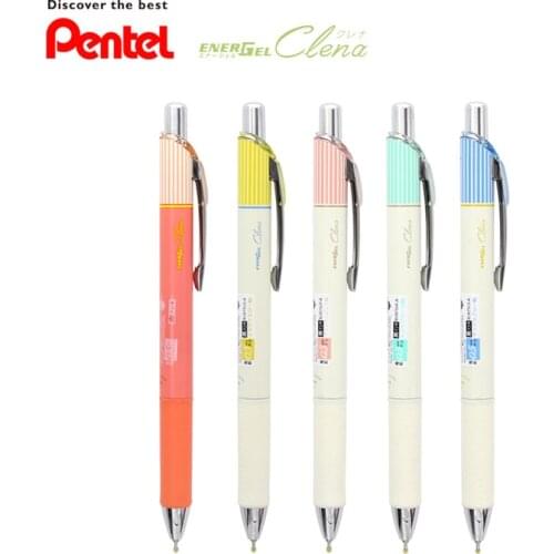 5pcs Japanese Pentel ENERGEL Clena Quick-drying Gel Pen BLN75L 0.5mm Striped Limited Edition Black Red Refill Writing Smooth