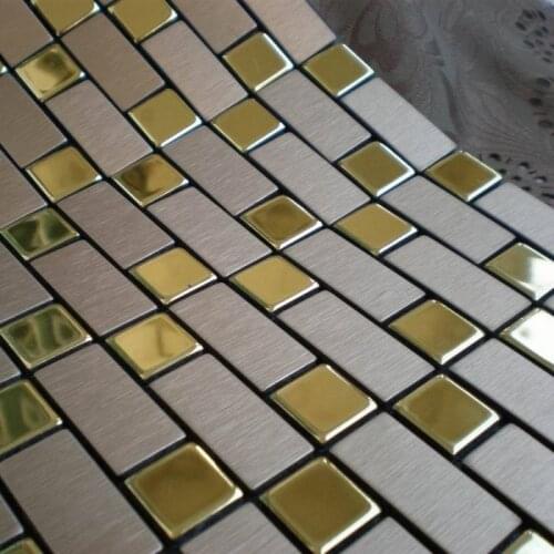 Silver mixed golden color, strip self adhesive Aluminum composite panel bathroom tiles, home improvement