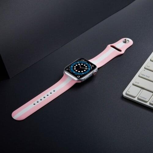Silicone band For Apple Watch 6 strap 44mm 40mm 42mm 38mm 40 44 42 mm smartwatch watchband bracelet iWatch 3 4 5 6 se strap