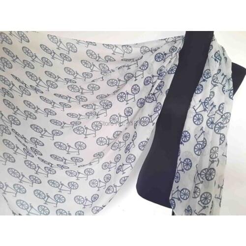 Oversized Vintage Bicycle Print Animal Scarf Shawl Wrap Womens Accessories, Free Shipping