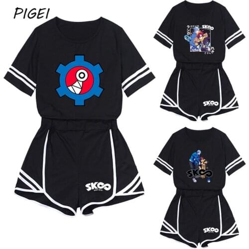 SK8 the Infinity T-shirt Shorts Anime SK8 Langa Hasegawa Reki Cosplay Short Sleeve Blouse for Girls Women Sportswear Suits