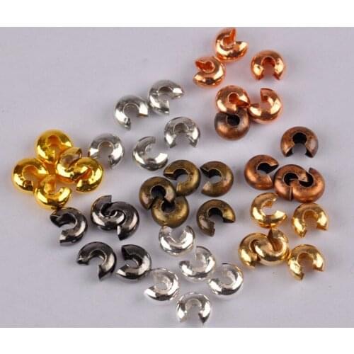 1000Pcs 8 Colors Crimp Beads End Caps Cord String End Beads Positioning Clips Beads Jewelry Making Supplies