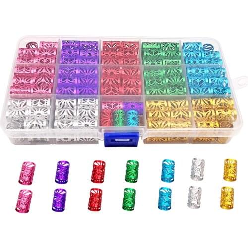 170 Pcs Adjustable Dreadlocks Hair Braid Beads Rings Cuffs Accessories Hair Decoration Tool Hair Beads