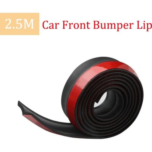 2.5M Car Front Bumper Lip Stickers Car Bumper Lip Rubber Car Bumper Protectors Exterior Mouldings Bumper Lip Strip 65mm Width