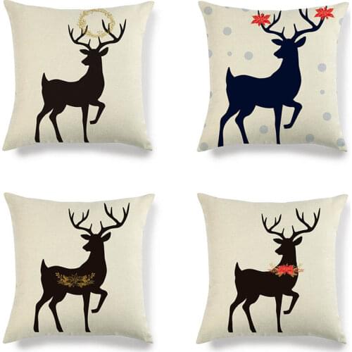 45cm*45cm A group christmas deer linen/cotton throw pillow covers couch cushion cover home decorative pillow covers